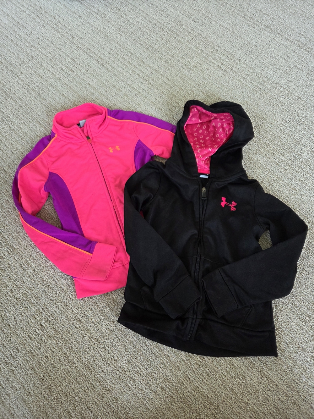 Under Armour Girls' Active Zip Hoodie & Jacket Set - Black and Bright Pink